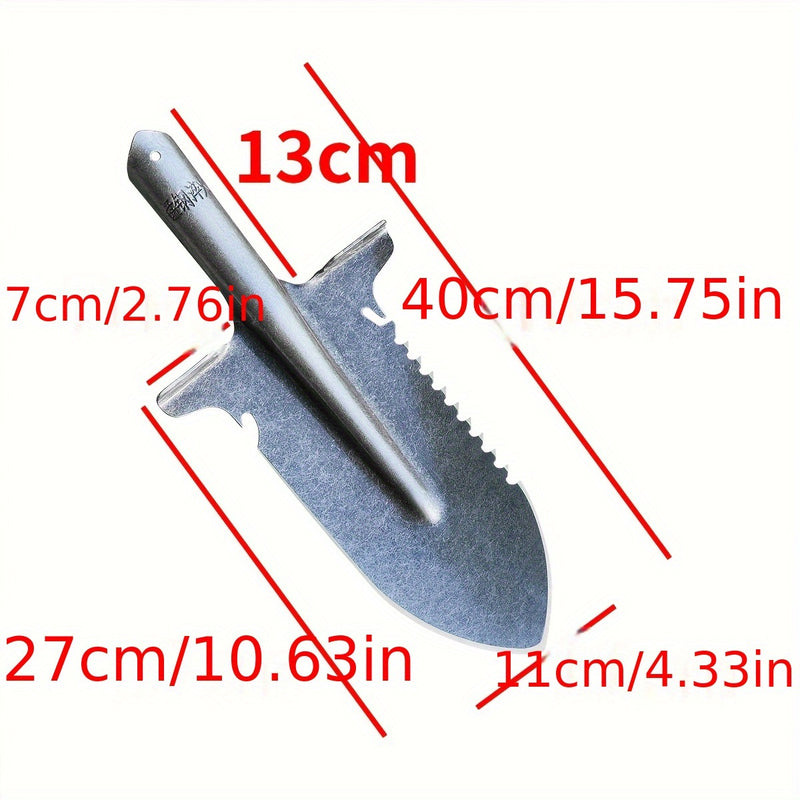 Pala de doble propósito de alta resistencia con hoja de cuchillo integrada - Borde serrado afilado adecuado para tala, perforación profunda, camping, jardinería - Hoja de corte de precisión, ideal para supervivencia al aire libre, leña y paisajismo, dise