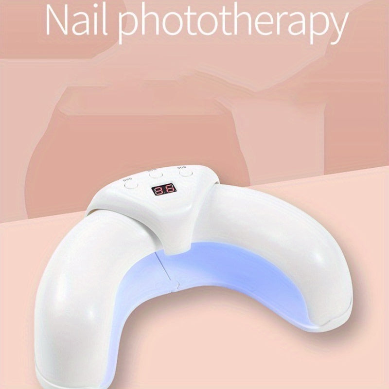 Lámpara de inducción retráctil en forma de U con forma de media luna, luz de arte de uñas, lámpara de gel con pantalla digital, 3 velocidades disponibles, portátil y plegable, regalo ideal para Halloween, Pascua, San Valentín, Acción de Gracias, etc.