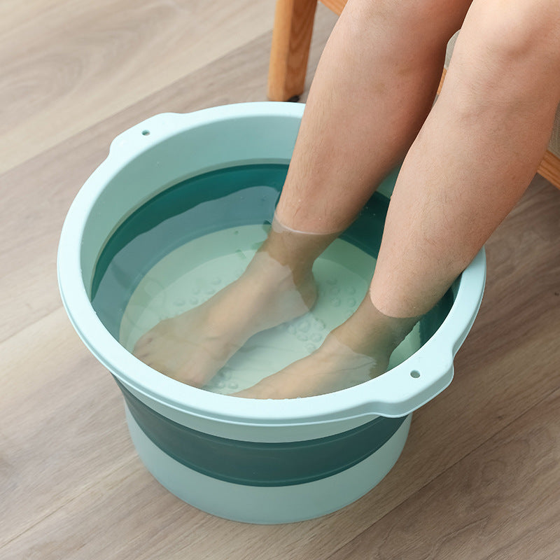 Bañera Portátil Plegable para Masajes de Pie con Relieve, Cuenca Profunda para Uso en Hogar y Residencia Estudiantil