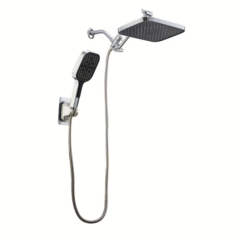 1 conjunto de cabezal de ducha de lluvia, 28cm de alto presión, con brazo de extensión ajustable de 27,5cm y 7 configuraciones, cabezal de ducha de mano con rociador, accesorios para baño, conjunto completo de accesorios para baño.