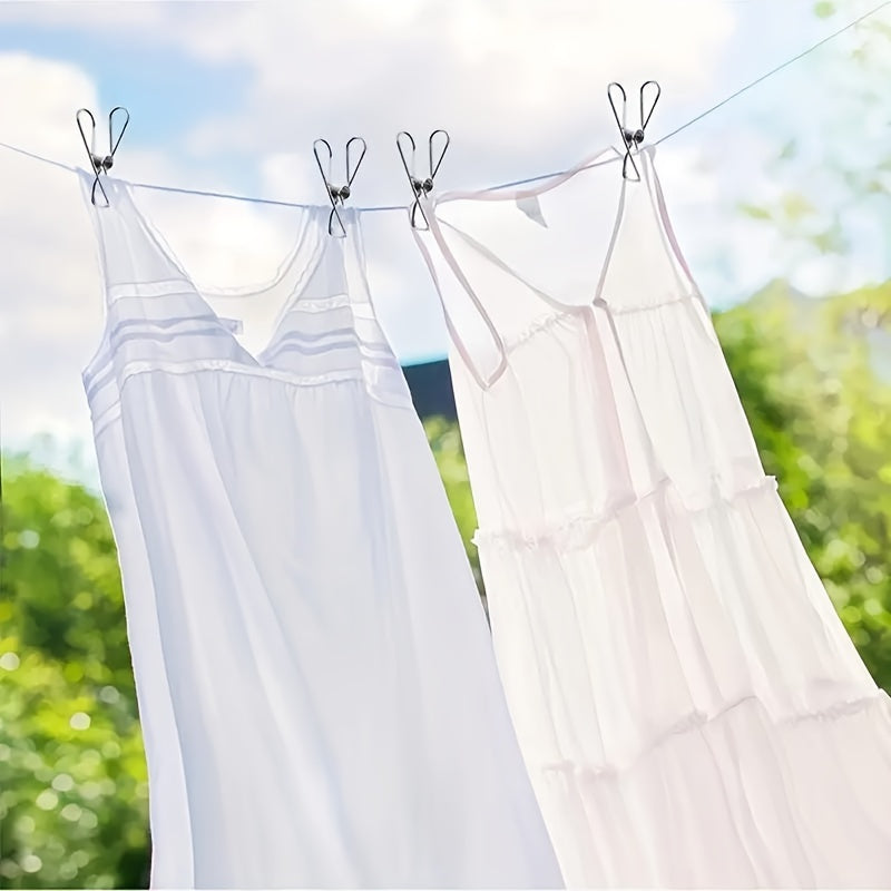 Pinza de Ropa de Acero Inoxidable Sólida, Clip para Pantalones, Clip Multiusos para el Hogar, Clip para Secar Ropa, Clip para Calcetines, Clip para Bolsas de Snacks, Clip de Sellado Simple, Clip para Cuerda, Pinzas para Ropa