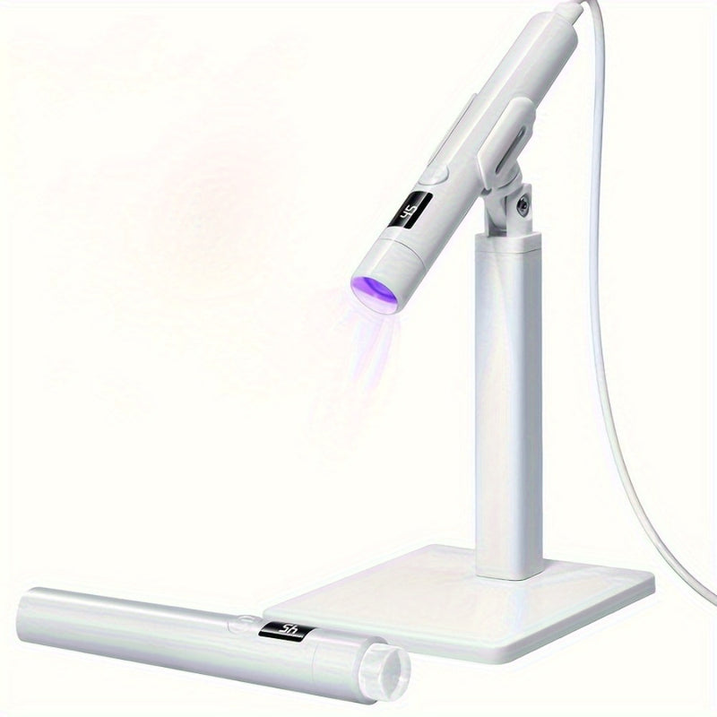 Soporte de lámpara de uñas profesional para salones - Modos de luz doble, liberación rápida, recarga USB, pantalla LCD, diseño compacto para cuidado de uñas de manos y pies, accesorios de tecnología de uñas, herramienta de belleza elegante, construcción