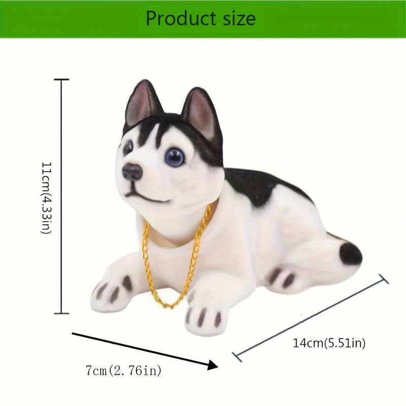 Adorno para Tablero de Coche - Perrito Bobblehead Lindo, Figura Creativa de Resina para Accesorios del Interior del Vehículo