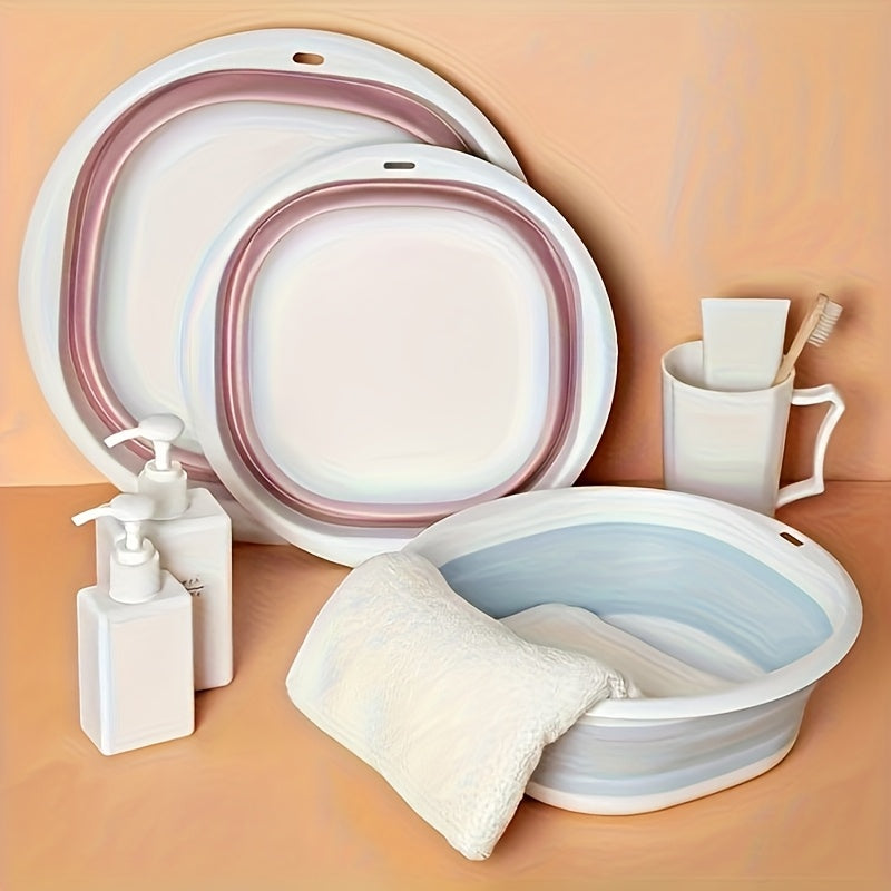 1 pieza de bañera de pies plegable portátil de silicona, ideal para el hogar, el dormitorio, los viajes - Perfecta para el spa de pies, lavado de manos, cuidado de uñas | Duradera y fácil de limpiar, cuidado de pies para viajes | Diseño compacto | Bañera