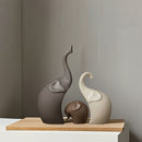 Conjunto de 3 piezas, Figuras de Cerámica Mate Nórdicas de la Familia de Elefantes, Esculturas de Animales, para Decoración de Estantería, Sala de Estar, Oficina, Gabinete, Mesa de Entrada, Decoración de Habitación, Decoración Moderna del Hogar, Regalos