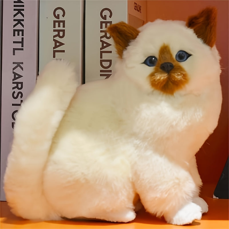 Encantadora Figura de Gato Hecha a Mano - Decoración de Mascota Realista de Pie, Perfecta para el Hogar y la Oficina, Idea de Regalo Única, Ocasión de Año Nuevo, Tema de Anime