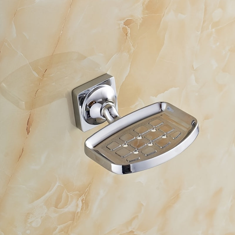 Jabonera para ducha, jabonera de acero inoxidable, jabonera de barra simple, jabonera montada en la pared, jabonera a prueba de herrumbre, soporte de esponja para baño, bañera, fregadero de cocina, dorado, plateado
