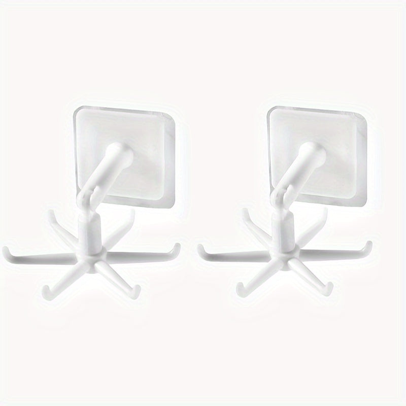 1, 2 o 4 ganchos giratorios 360° sin taladro, organizador multifuncional para colgar cucharas, cuchillos, tenedores, cepillos, espátulas, llaves, lentes, joyas, accesorios, sombreros y más, ideal para cocina o baño