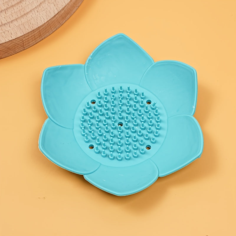 Tazón De Jabón De Flores De Loto De Silicona, Accesorio De Baño Con Drenaje Antideslizante Para Ducha, Uso En Casa Y Cocina, Soporte Universal De Jabón Para Decoraciones De Halloween Y Navidad