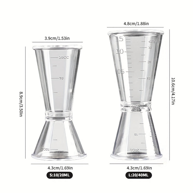 2 piezas, copa medidora transparente de 40/10CC, mezclador para cócteles, onzas, utensilios de cocina y bar, suministros para fiestas