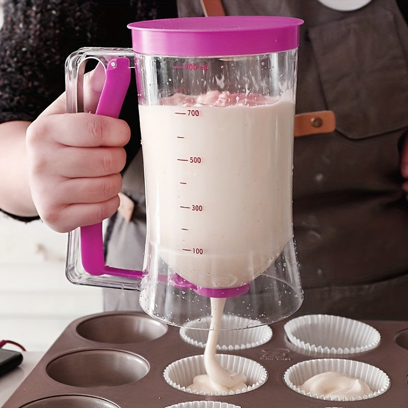 Separador y dispensador de masa para cupcakes - una herramienta de medición de taza de funel portátil para hornear sin desorden.