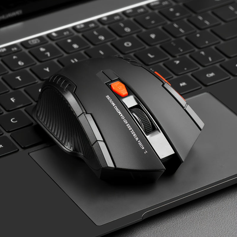 Ratón sin varillas Ergonómico de 2.4GHz para Juegos/Oficina, Ratón Portátil con Rueda de Desplazamiento Metálica, Sin Cable, Receptor USB, Plug & Play, para Computadora Portátil/Escritorio (Batería No Incluida)