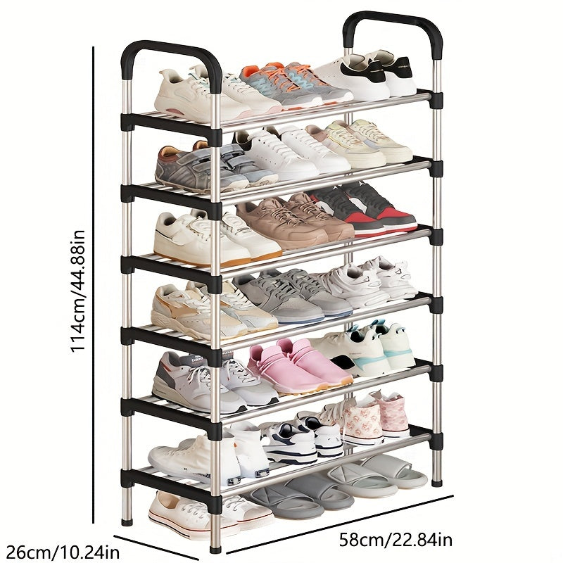 Zapatero Multinivel de Fácil Montaje - Organizador Independiente que Ahorra Espacio para la Entrada, Dormitorio, Oficina y Más - Construcción Duradera de Plástico/Metal