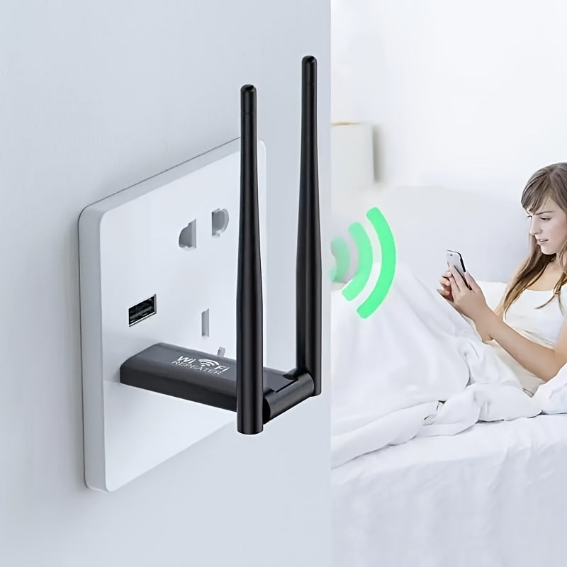 1pc Adaptador WiFi USB de doble banda de 300Mbps Repeater, amplificador de señal portátil de 2,4G con función de punto de acceso móvil integrado, sin batería requerida, controladores integrados para una conexión fácil