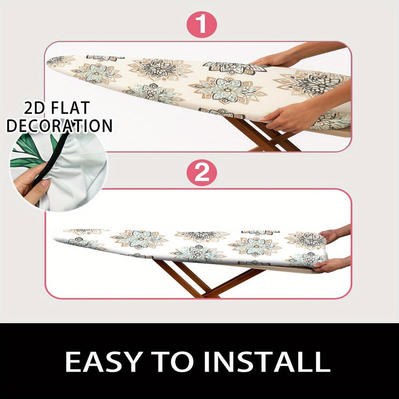 Funda de tabla plana 2D - Rejilla resistente al quemado de tamaño completo, borde elástico, fundas de tabla pesadas estándar con gancho, funda lavable en máquina - 1 pieza