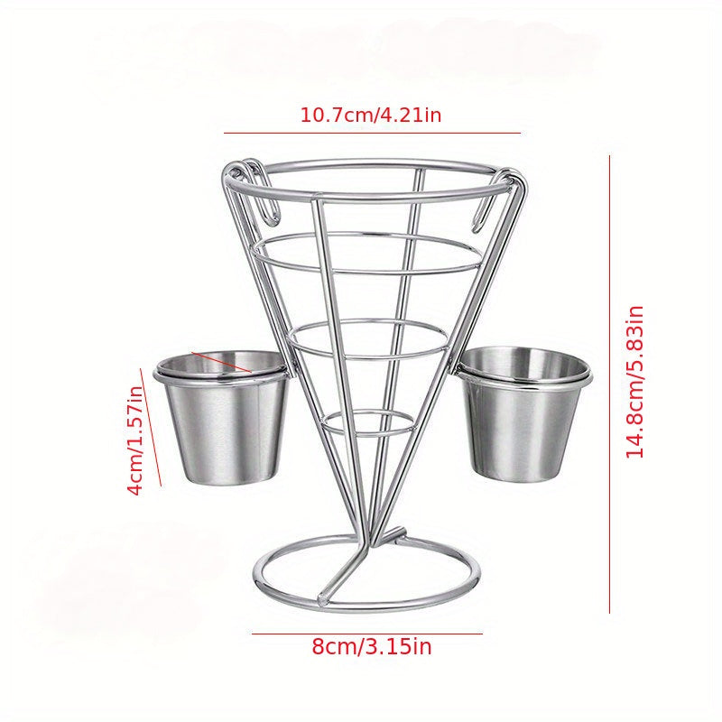 3pcs Cesta de Comida Creativa Americana para Papas Fritas de Restaurante, Cesta de Mini Snacks de Pollo Frito de Hierro Forjado para Restaurante Occidental