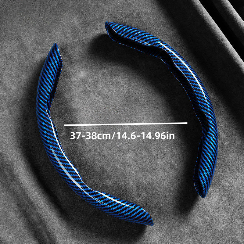 Funda de volante de fibra de carbono roja - Diseño estéreo segmentado, material PVC, accesorio interior elegante para vehículos, accesorios de dirección | Funda de volante elegante | Funda de volante duradera
