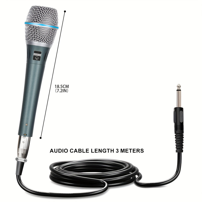 Micrófono Dinámico XGES-87A Profesional de Mano con Cable de 3m y Bolsa para Juegos, Karaoke y Canto