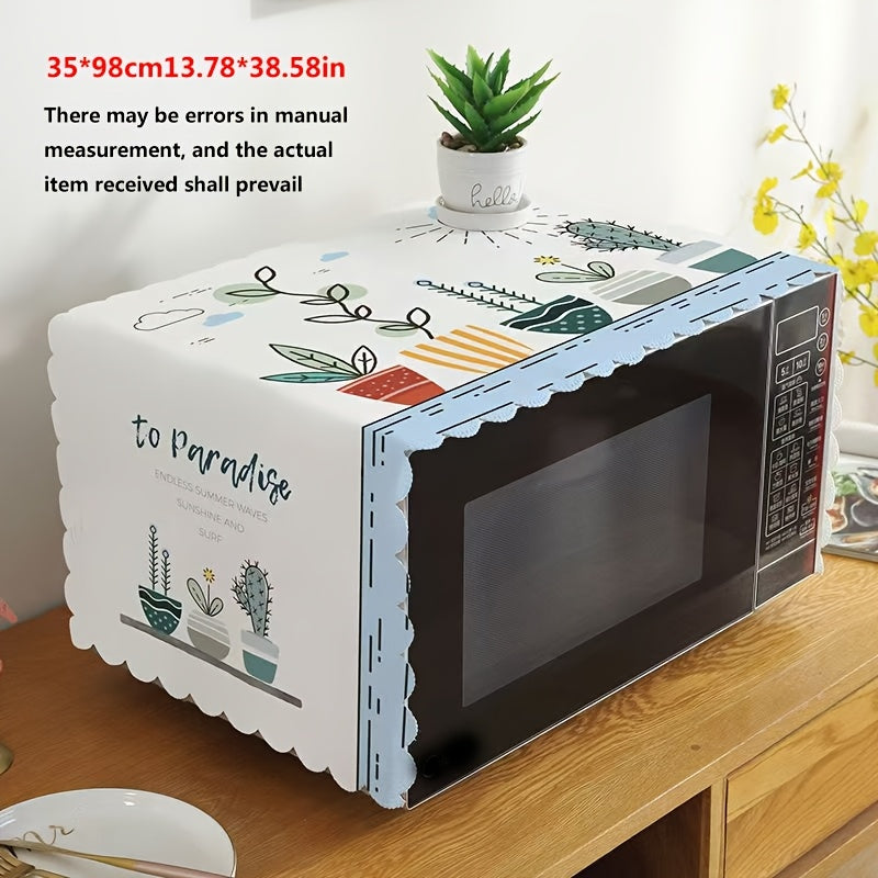 Cubierta para Horno de Microondas - Tela de Poliéster Gruesa, Resistente al Aceite y al Agua, 35x99cm, Protector Antipolvo para Electrodomésticos de Cocina