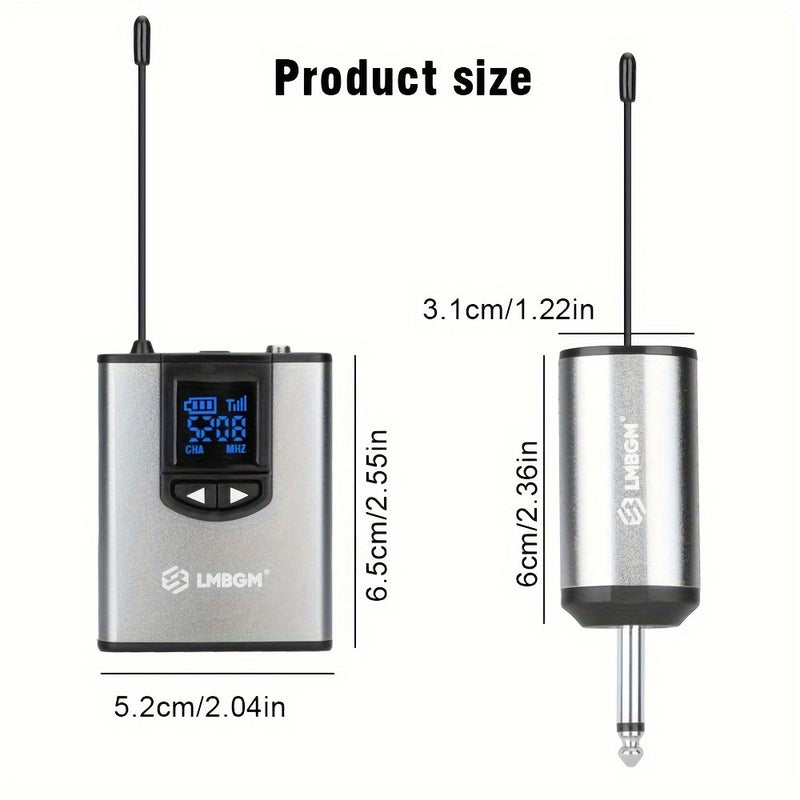 1pc LMBGM Sistema de micrófono inalámbrico UHF, paquete de cuerpo recargable USB y conjunto de lavalier con patrón de polarización omnidireccional, conector de 6,35 mm, para cantar, karaoke, transmisión en vivo, ideal para aula, conferencia, transmisión