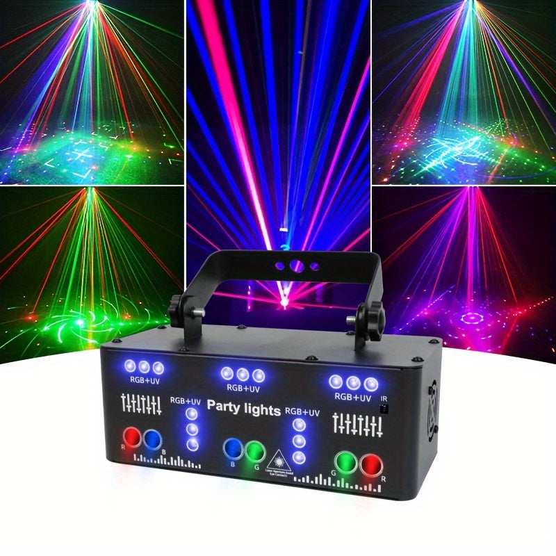 Luces de Fiesta Disco RGB UV con 21 Ojos y Activación por Sonido, Efectos de Iluminación Estroboscópica Interior, Control DMX512 para Hogar, Karaoke, Cumpleaños, Boda, Bar y Decoraciones Festivas (), Iluminación para Eventos Interiores | Acabado Elegante