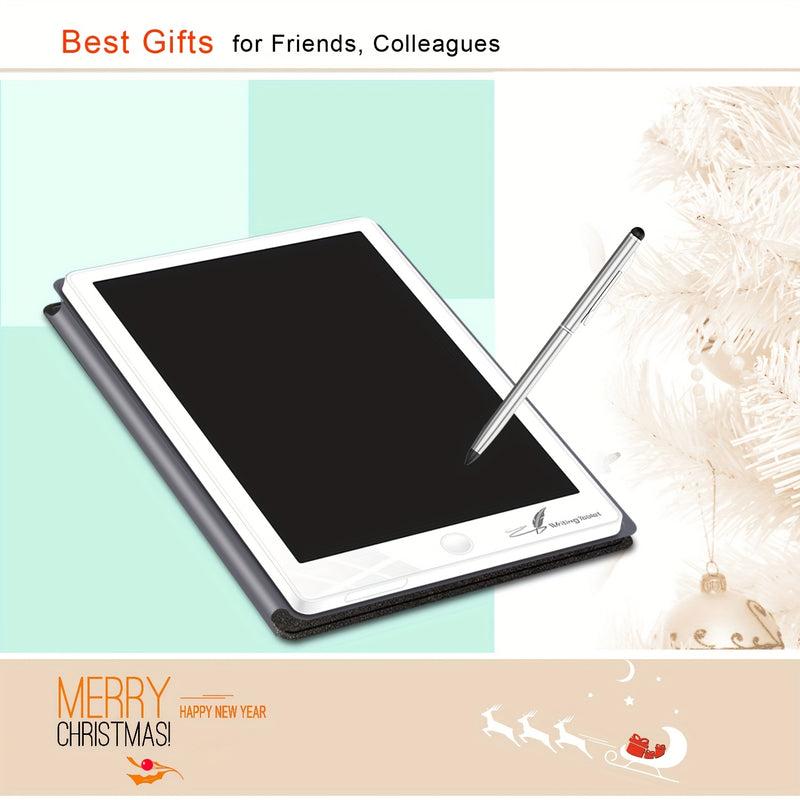 Tableta electrónica portátil de 7.35 pulgadas con lápiz capacitivo, diseño plegable y funda protectora PU, herramienta perfecta para la comunidad sorda y mudada, regalo ideal para cumpleaños, Pascua o Acción de Gracias