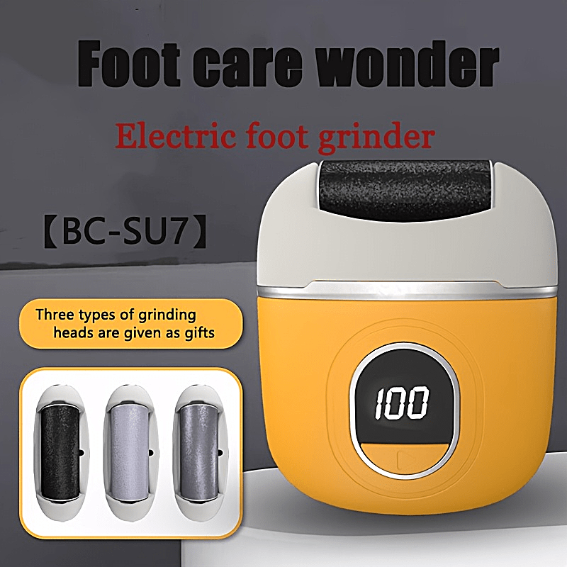 1pc Amoladora eléctrica portátil USB para pies, Cuidado de los pies, Herramienta removedora, Recortador Dead Light Beige, Eliminación de cutículas dura Light Beige