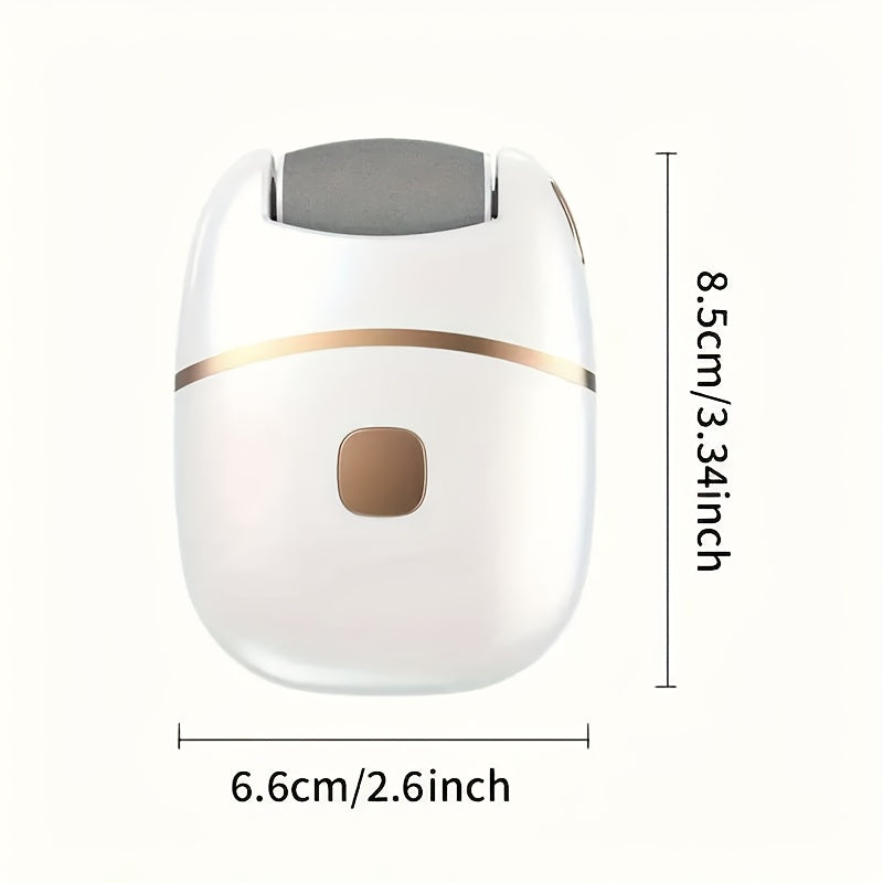 Lijadora eléctrica recargable para pies - Polimento grueso y ligero en color beige, exfoliación suave, -Remoción libre, portátil con 2 cabezas