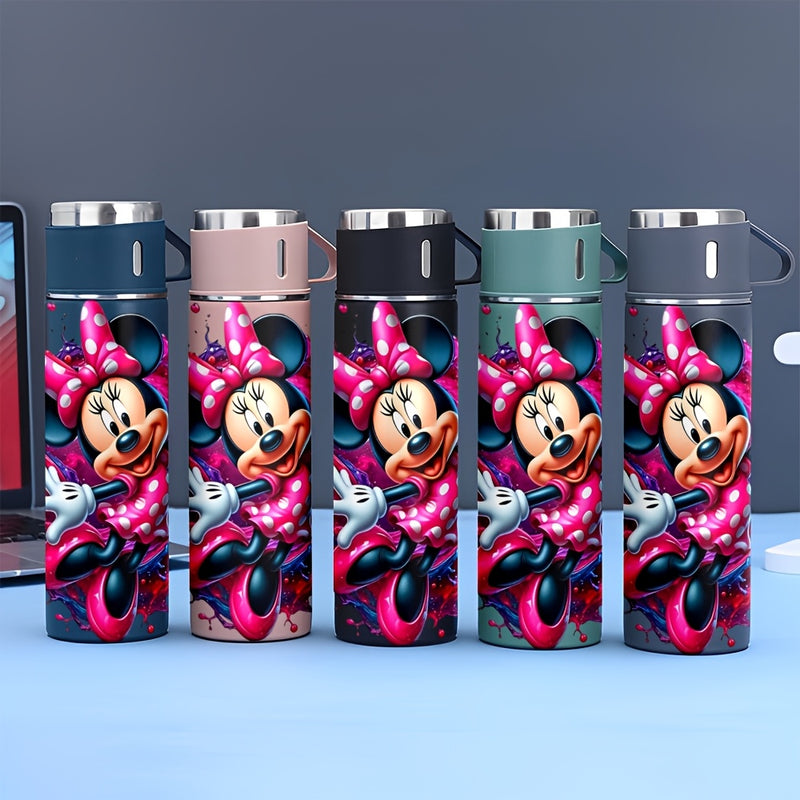 Taza Térmica de Acero Inoxidable con Aislamiento al Vacío y Vaso para Bebidas Calientes y Frías de 17oz de Disney Minnie Mouse, Botella para Agua Suministros Escolares Regreso a Clases LHB03191