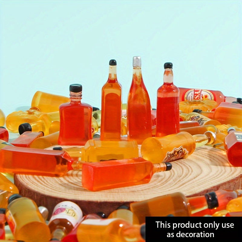 50/80/130 piezas de botellas de licor en miniatura de resina, decoración de botellas de alcohol pequeñas para micro paisajes, decoración de interiores y autos, favores de fiesta y centros de mesa - No requiere electricidad