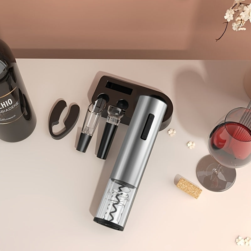 Abrebotellas eléctrico 6 en 1, rápido y con tapa recargable por USB, abrebotellas automático, cortador de papel de aluminio, abrebotellas de vacío para accesorios de vino tinto. Regalo de cumpleaños para amantes del vino.