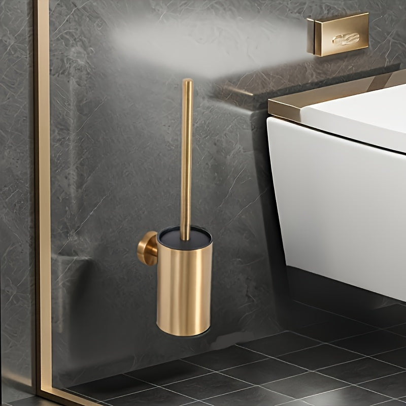 Cepillo de baño de acero inoxidable de lujo ligero - Material de alta calidad, espesado, elegante y hermoso, con base para colgar, muy adecuado para el baño, regalo para la casa nueva