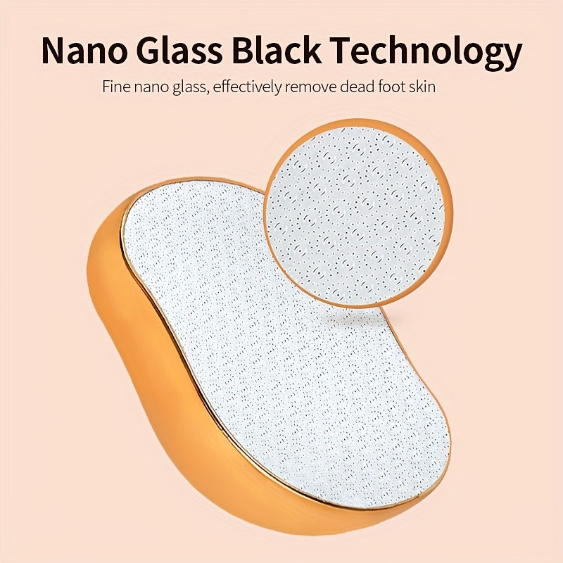 Limpiador de Pies y Exfoliante de Vidrio Nano Duradero - Removedor Ergonómico para Pies Suaves, Sin Batería Necesaria, Molinillo Portátil Beige Claro para Pedicura y Manicura, Herramientas de Cuidado de Pies con Acabado Brillante, Construcción de Calidad