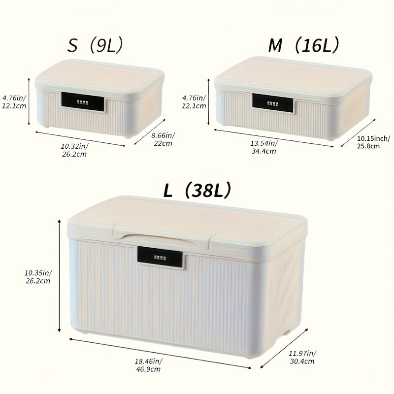 Caja de Almacenamiento con Cerradura y Teclado Numérico - Cajón Seguro por Combinación para Objetos de Valor, Documentos y Electrónica | Material Duradero para Organización en Casa, Oficina o Coche