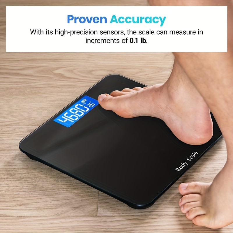 Báscula De Baño Digital De 1 Pieza, Báscula De Peso Corporal, 181,44 Kg, Ultradelgada, Más Precisa Para Gimnasio, Estudio De Yoga Con Pantalla Retroiluminada Grande, Báscula De Peso Para El Hogar, Esencial Para El Hogar