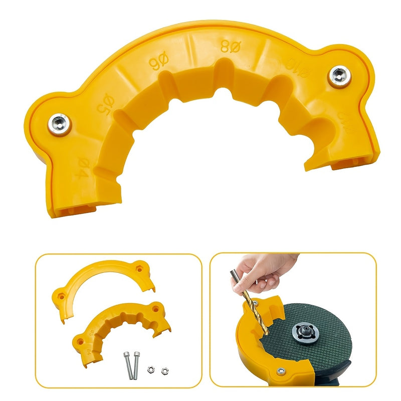 1pc Afilador de Brocas - Herramienta de Plástico Amarillo Duradero Tipo C con Cubierta Desmontable, Compatible con Múltiples Brocas para un Afilado Eficiente