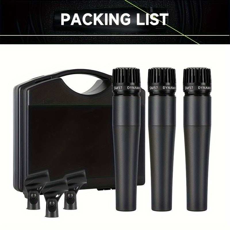 Set de 3 micrófonos dinámicos profesionales X-Duomic SM57