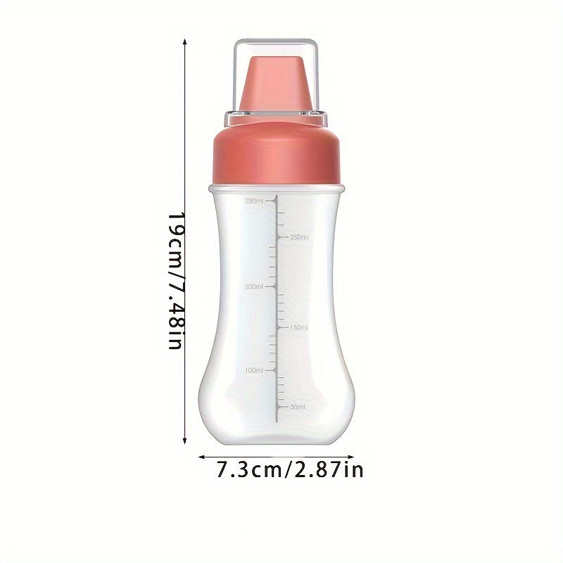1pc Botella Ovalada de Plástico para Salsas, Solo Lavado a Mano, Libre de PVC, Dispensador de Condimentos de Cocina de Grado Alimenticio para Aderezo de Ensalada, Ketchup de Tomate, Miel, Mermelada - Uso Doméstico