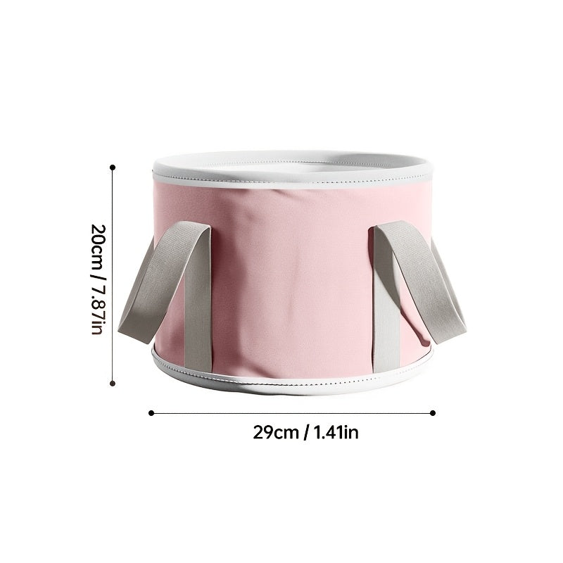 Explor Foot Spa - Cubo Portátil Plegable para Baño de Piernas y Pies con Asas Ergonómicas, Sin Necesidad de Electricidad, No Tóxico & Libre de Formaldehído, Diseño Rosa y Gris para Relajación en Casa o Viajes