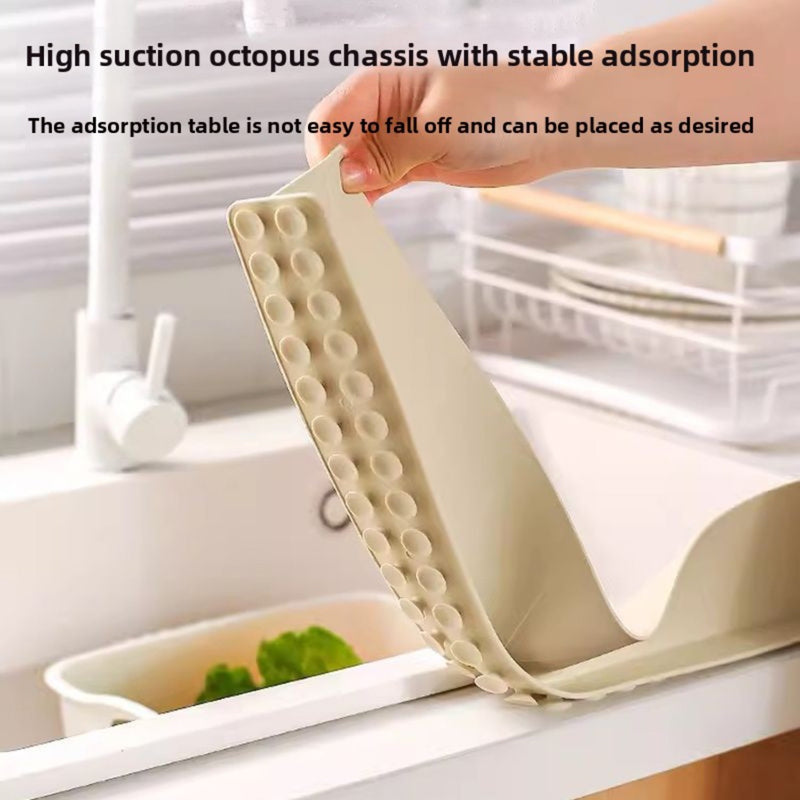 Guarda de salpicaduras de fregadero de silicona con ventosa - Cubierta impermeable para cocina moderna, lavavajillas y bandeja de verduras, diseño duradero y fácil de limpiar reduce el desorden, mejora la seguridad, protector de lavavajillas, barrera fle
