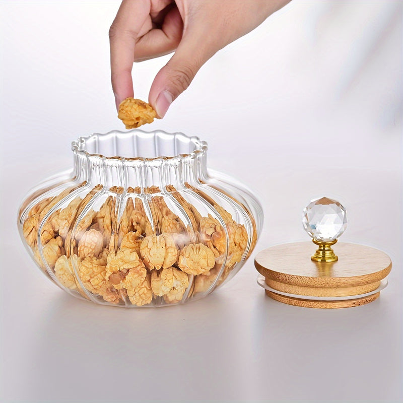 2 piezas de vidrio redondo reutilizable lavable a mano con tapa abatible, no requiere electricidad, multiusos, con frasco sellado de vidrio para almacenamiento de alimentos en la cocina, dulces, refrigerios, granos