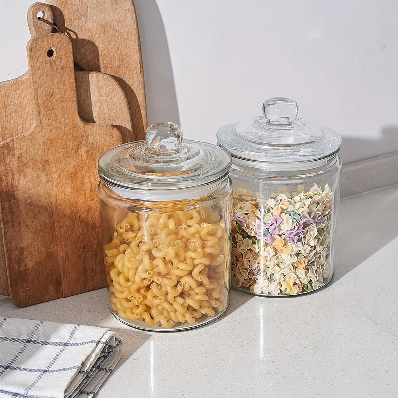 Tarros de Vidrio Herméticos de 32oz/64oz para Almacenamiento, Organizadores Apilables de Harina, Azúcar, Café y Especias – Tarros Multiusos para Cocina y Despensa