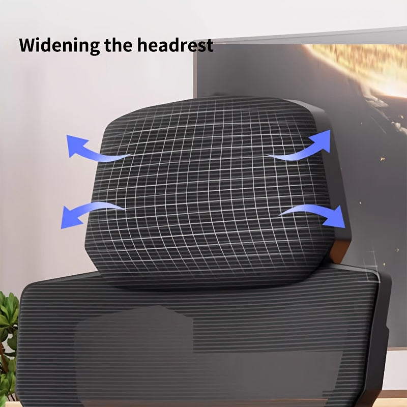 Silla de Juego Ergonómica con Asiento Reclinable - Silla Cómoda para Oficina y Casa, Altura Ajustable, Base de 5 Ruedas, Negra, Ideal para Sentarse Largo Tiempo, Habitaciones Universitarias y Configuración de Juegos
