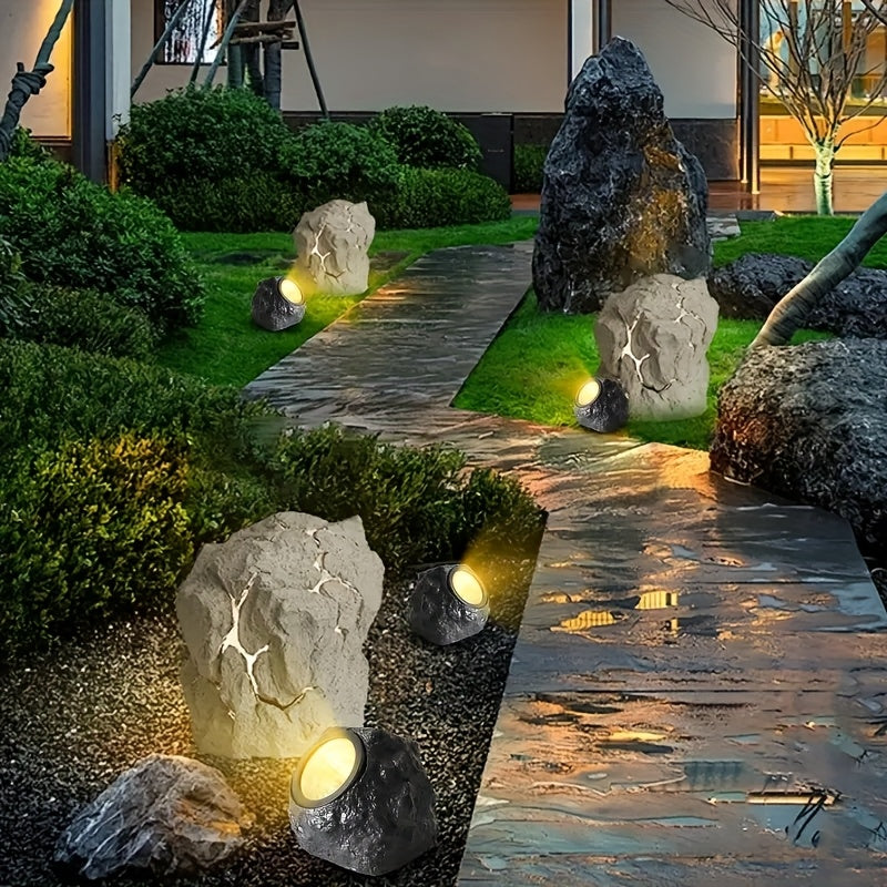 2pcs Luces de Resina Solar, Lámpara LED para Paisaje Exterior Blanco Cálido/Blanco Foco, Suelo Enterrado, Superficie Pulida, Portátiles con Control de Interruptor, Adecuadas para Parques, Villas, Céspedes, Decoraciones de Bodas y Cumpleaños - Impermeable