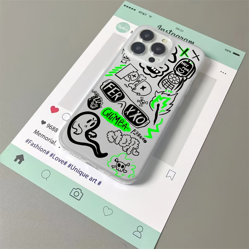Funda para iPhone con diseño artístico de graffiti The Rapper Fer-Xxos, compatible con iPhone 16, 15, 14, 13, 12, 11 Pro Max, Mini, XR, XS, X, 7, 8 Plus, cubierta trasera suave de TPU mate