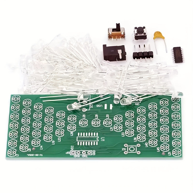 Kit de Temporizador Electrónico DIY 5V Divertido con Luces LED y Placa PCB Doble Capa Precisa, 84*40mm