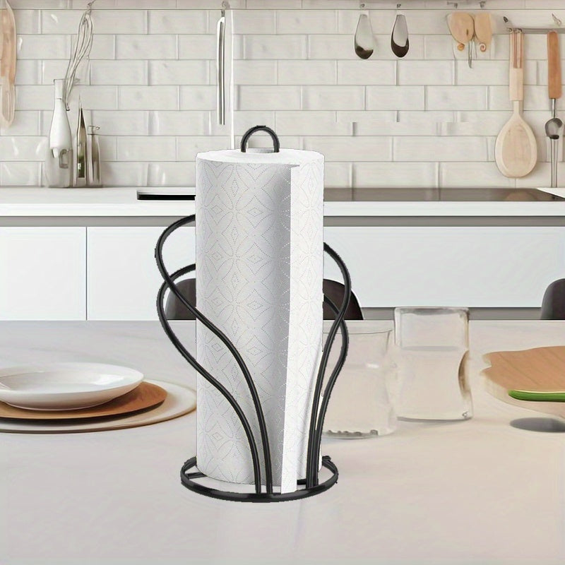 Soporte para rollos de papel de cocina y baño, base pesada, soporte de papel de pie para mostrador