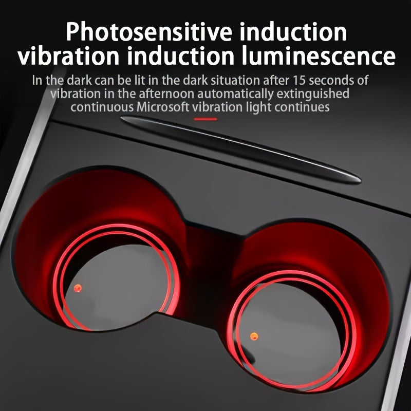 1/2 piezas de posavasos para auto con luz LED neón, almohadilla para tazas con luz ambiental de detección inteligente, posavasos con carga USB, cojín para tazas que brilla en la oscuridad, accesorios para interior de auto, decoración para bar, decoración
