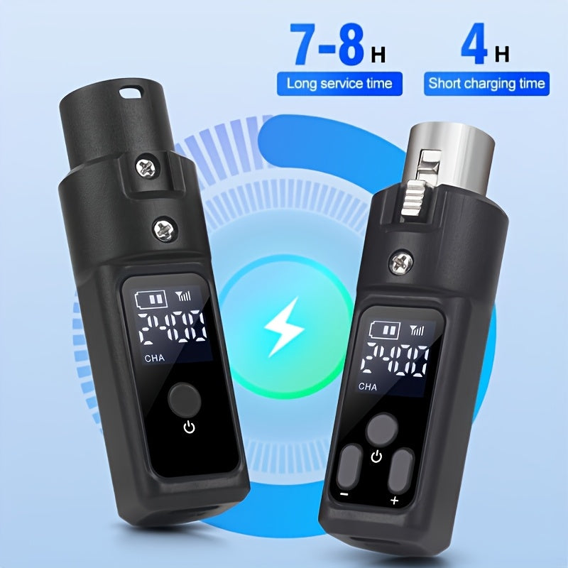 Sistema de micrófono inalámbrico UHF 2.4GHz NXG con adaptador XLR para micrófonos dinámicos, mezcladores de audio y sistemas de sonido.