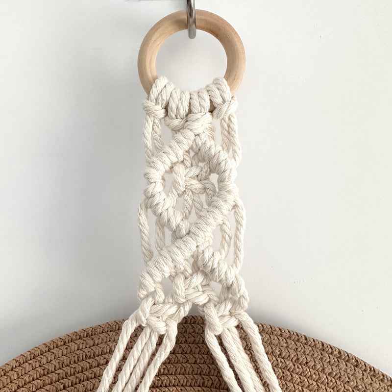 Conjunto de 1/3 perchas para sombreros macramé estilo bohemio para pared, organizador de estante para mujeres bohemia, expositor colgante de tejido manual decorativo para gorros de ala ancha